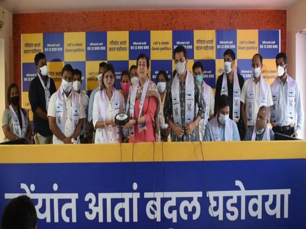 Atishi among other AAP leaders at press conference in Goa (Photo/ANI)