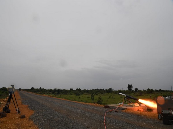 A visual of the test firing of missiles by DRDO