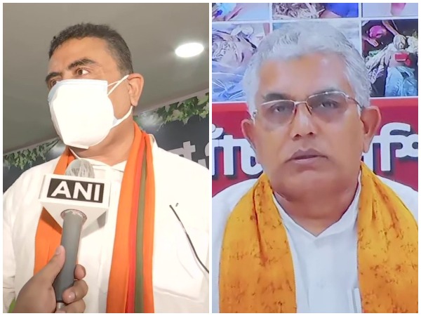 BJP Leaders Suvendu Adhikari and Dilip Ghosh (Photo/ANI) 
