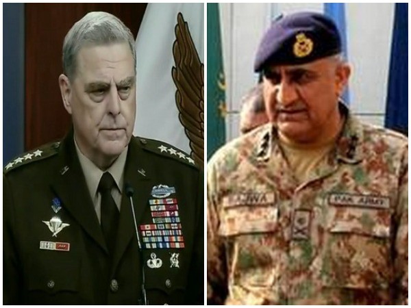 General Mark Milley, chairman of the Joint Chiefs of Staff and Army Chief of Staff of Pakistan General Qamar Javed Bajwa