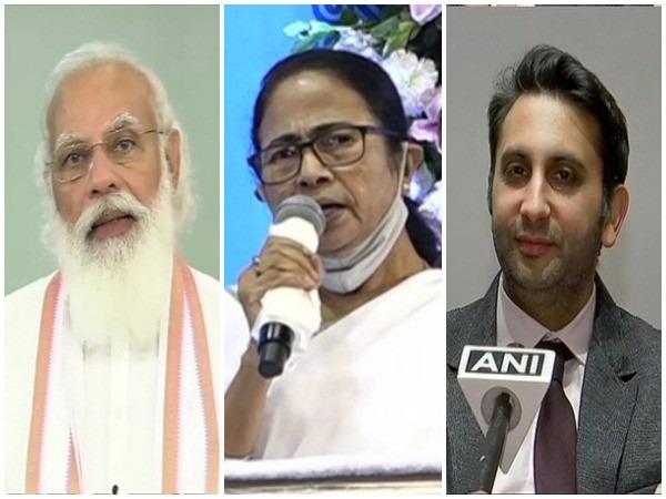 Prime Minister Narendra Modi, West Bengal Chief Minister Mamata Banerjee and SII CEO Adar Poonawala.