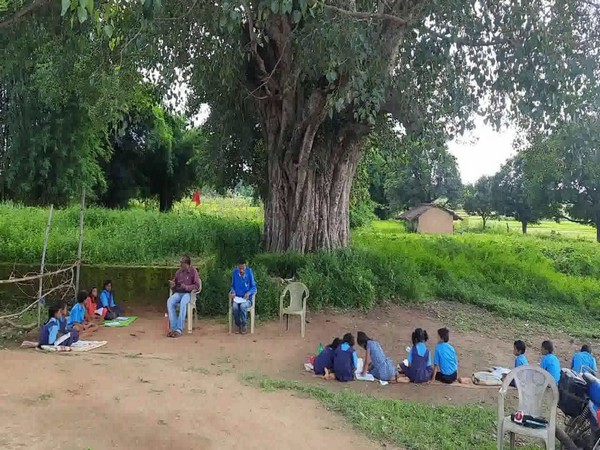 Classes taking place under a tree (Photo/ANI)