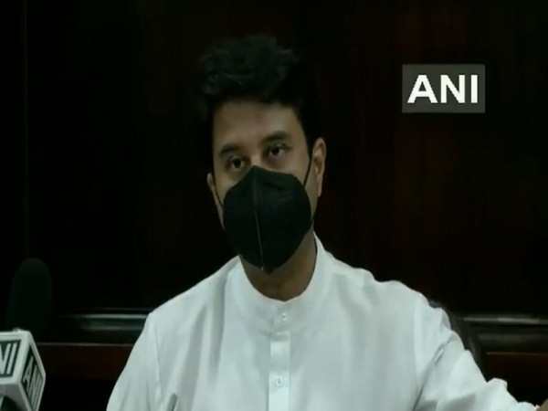 Union Civil Aviation Minister Jyotiraditya Scindia speaks in Marathi at the inauguration of Chipi Airport in Sindhudurg, Maharashtra (Photo:ANI)