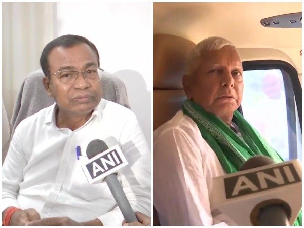 Bihar Congress in-charge Bhakta Charan Das and RJD chief Lalu Prasad Yadav (Photo/ANI)