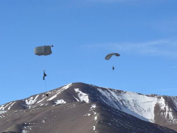 Shatrujeet Brigade of the Indian Army conducting an Airborne insertion along the Northern Borders in Eastern Ladakh..