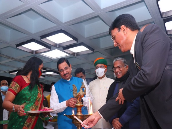 Union Minister Mansukh Mandaviya at Parliament annexe building (Photo/ANI)