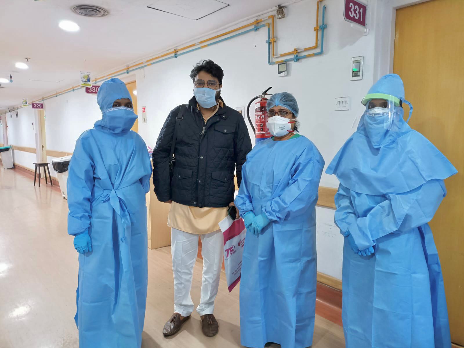 TMC's Babul Supriyo at the hospital.