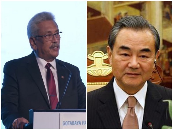 Sri Lankan President Gotabaya Rajapaksa and Chinese Foreign Minister Wang Yi 