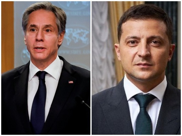 US Secretary of State Antony Blinken and Ukrainian President Volodymyr Zelensky