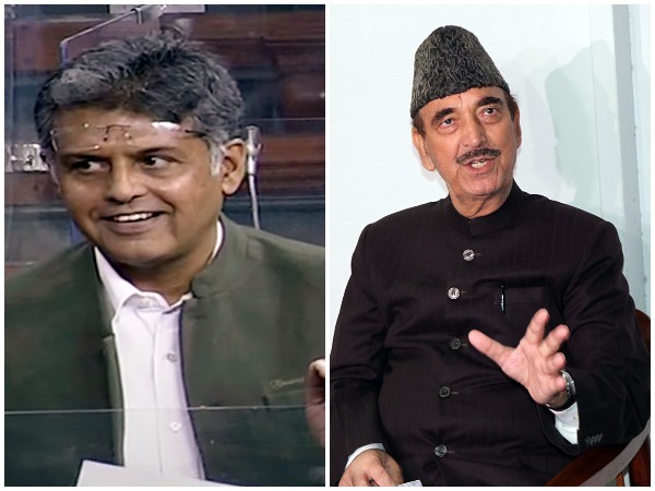 Copngress leaders Manish Tewari and Ghulam Nabi Azad. (File Photo)