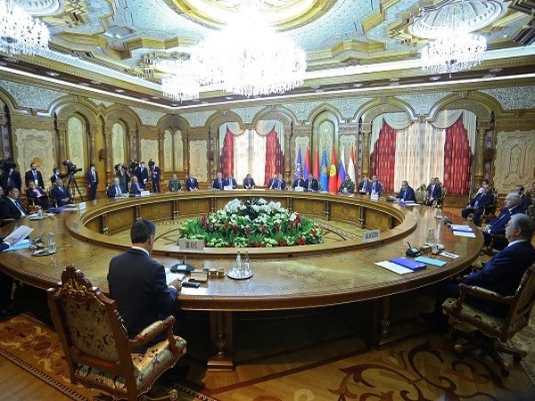 Officials attend a meeting of the Collective Security Council of the Collective Security Treaty Organization (CSTO) in Dushanbe, Tajikistan September 16, 2021. (Photo Credit: REUTERS)