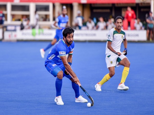 Indian hockey captain Manpreet Singh in action during a match against SA (Image: FIH)