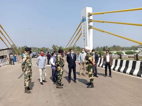 Indian delegation inspecting the approved projects at the river banks. (Photo/ANI)