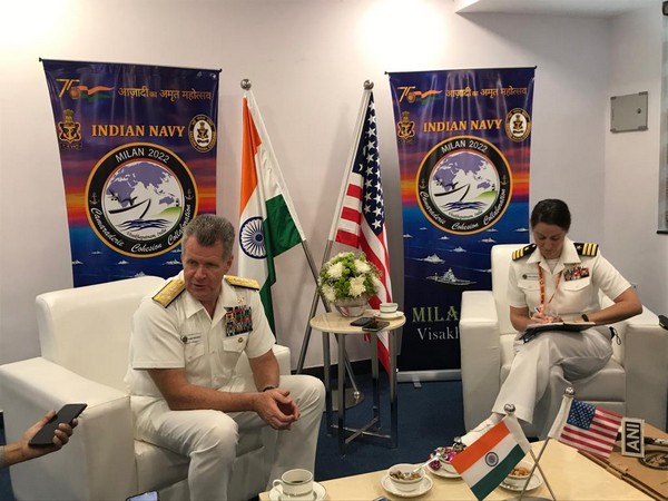 Commander of US Pacific Fleet Admiral Samuel J Paparao in Visakhapatnam. 