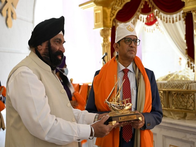 Chief Justice of India N V Ramana at Guru Nanak Darbar in Dubai (Photo/ANI)