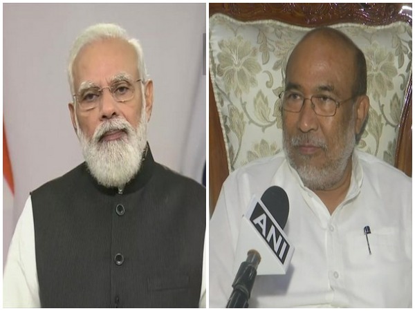 Prime Minister Narendra Modi and Manipur Chief Minister N Biren Singh