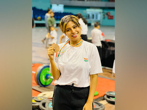 Powerlifter Aditi Nandy after winning silver in National Powerlifting Championship in Surat