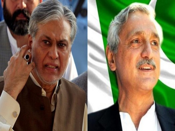 Pak former Finance Minister Ishaq Dar and Estranged PTI leader Jahangir Tareen (Photo Credit: Twitter)