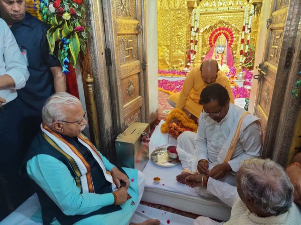 Haryana Chief Minister offered prayers at Mata Mansa Devi Temple (ANI/Twitter)