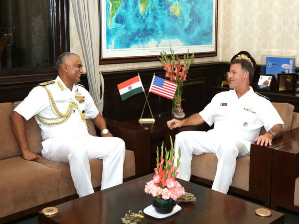 Chief of Naval Staff Admiral R Hari Kumar with Admiral John C Aquilino, commander of the US Indo-Pacific Command