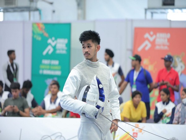 Guru Nanak Dev University's Chingakham Jetlee Singh after winning gold in KIUG 2021 (Image: SAI media)