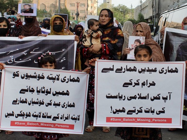 Families of Baloch missing persons held a protest against the Pakistan government. (ANI)