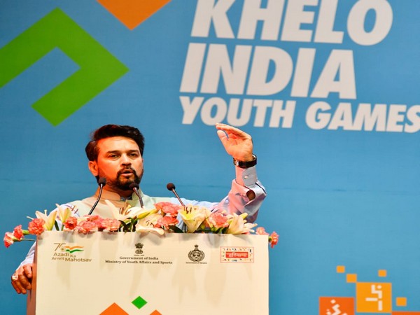 Sports Minister Anurag Thakur addressing at the launch of Khelo India Youth Games (Image: MYAS media)