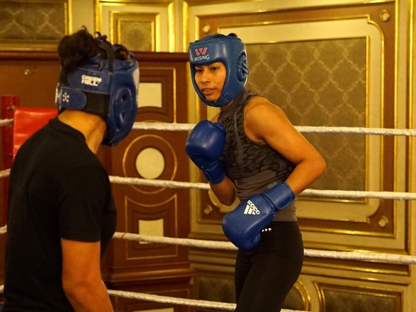 Olympic medallist boxer Lovlina Borgohain during practice session (Image: BFI media)