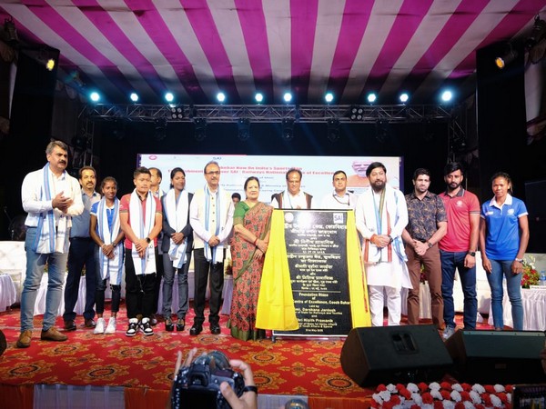Minister of State for Sports Nisith Pramanik laying foundation stone for SAI NCOE in Cooch Behar (Image: SAI Media)