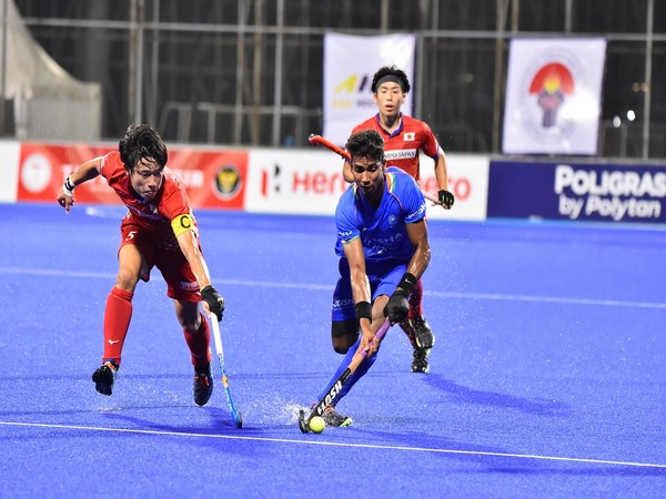 India hockey team in action against Japan in Asia Cup 2022 (Image: AHF)