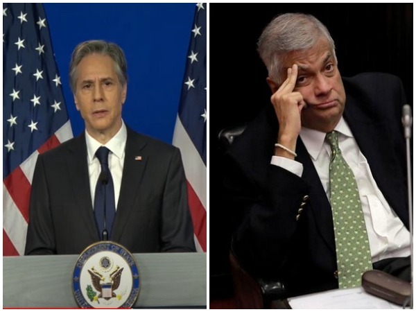 US Secretary of State Antony Blinken and Sri Lanka's Prime Minister Ranil Wickremesinghe.