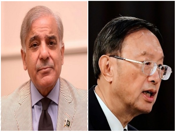 Pakistan Prime Minister Shahbaz Sharif and senior Chinese diplomat Yang Jiechi. 