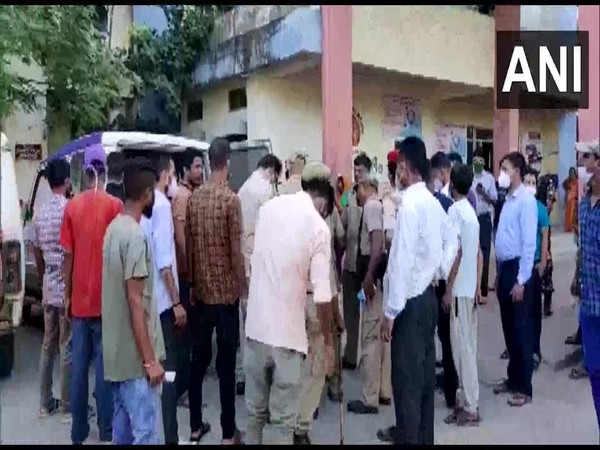 A visual from outside the hospital after violence broke out in Darrang district of Assam. (Photo/ANI)