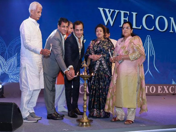 Whiteland Founder's family lighting the auspicious lamp to mark prosperous beginning