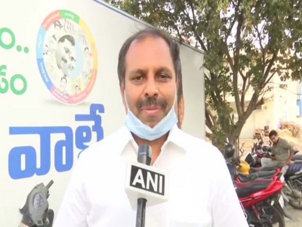 Andhra govt's chief whip and YSRCP leader Gadikota Srikanth Reddy talking to ANI on Monday. Photo/ANI