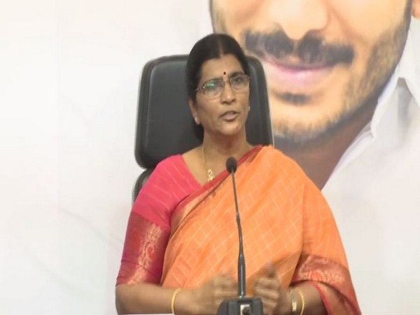 YSRCP leader Lakshmi Parvathi at a  press conference  . Photo/ANI