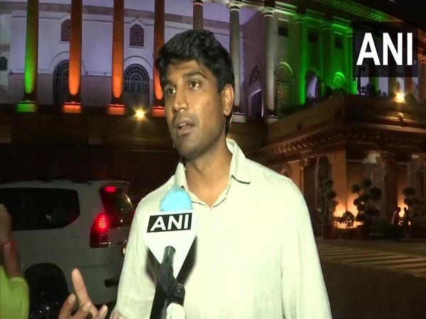 YSRCP MP Krishna Devarayalu Lavu speaking to ANI on Thursday.