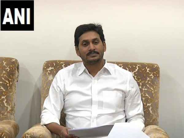 Andhra Pradesh Chief Minister YS Jagan Mohan Reddy during review meeting on COVID-19 on Sunday. Photo/ANI