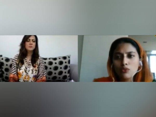 Yana Mir, the editor-in-chief of the Real Kashmir News, interacting during a webinar session. Photo/ANI
