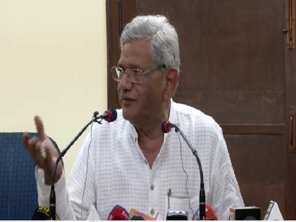 CPM leader Sitaram Yechury speaking to media persons in New Delhi on Thursday. Photo/ANI