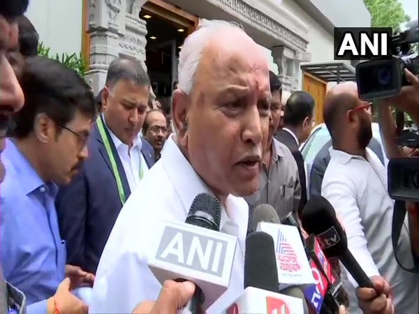 Karnataka Chief Minister BS Yediyurappa speaking to reporters in Bengaluru on Monday.