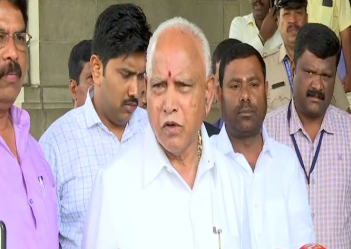 Karnataka Chief Minister BS Yediyurappa speaking to media reporters in Bengaluru on Monday. (Photo/ANI)