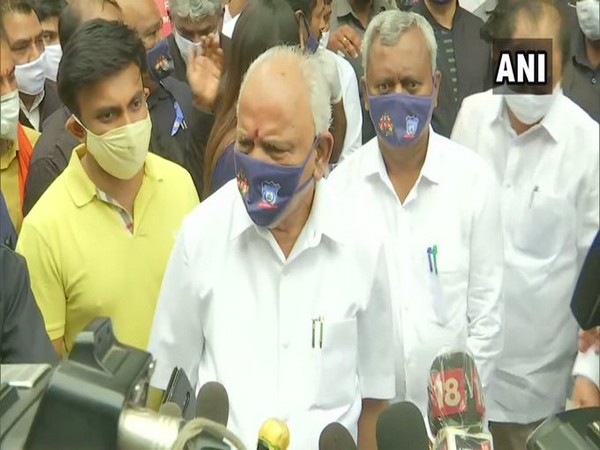 Karnataka Chief Minister BS Yediyurappa speaking to media in Bengaluru on Thursday. [Photo/ANI]