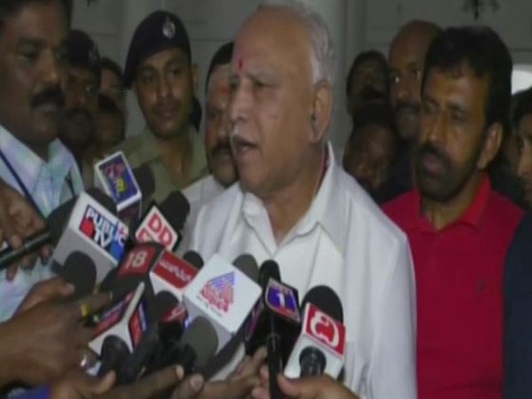 Karnataka Chief Minister BS Yeddyurappa speaking to media persons in Mysuru on Wednesday. Photo/ANI