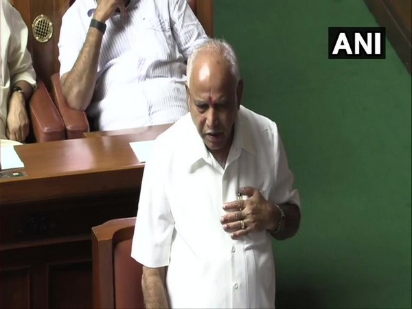 Karnataka Chief Minister BS Yediyurappa during the debate on trust vote in Vidhana Soudha in Bengaluru on Monday.