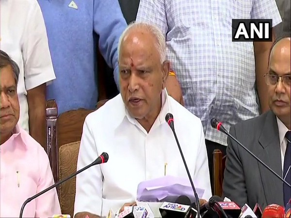 Karnataka Chief Minister BS Yediyurappa addressing media on Friday.