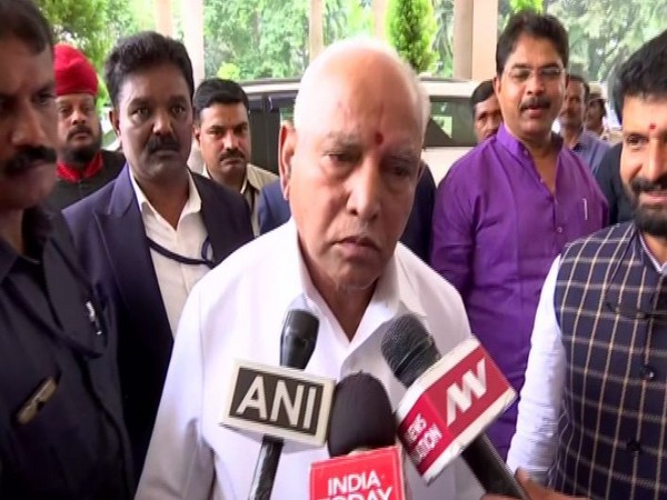 Karnataka Chief Minister BS Yediyurappa speaking to reporters in Bengaluru on Wednesday. Photo/ANI