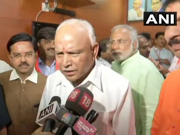 Karnataka Chief Minister B S Yediyurappa speaking to ANI in Bengaluru on Tuesday. Photo/ANI