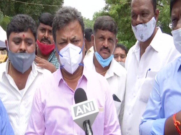 MP Renukacharya speaking to ANI in Bengaluru on Friday. 