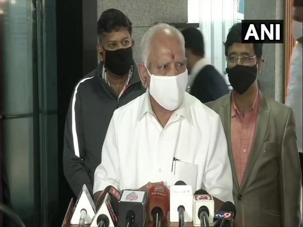 Chief Minister BS Yediyurappa speaking to reporters in New Delhi on Sunday.